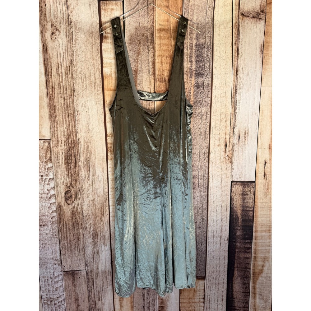 Maeve Anthropologie Crushed Velvet Wide Leg Overall Jumpsuit Gray Fall Medium